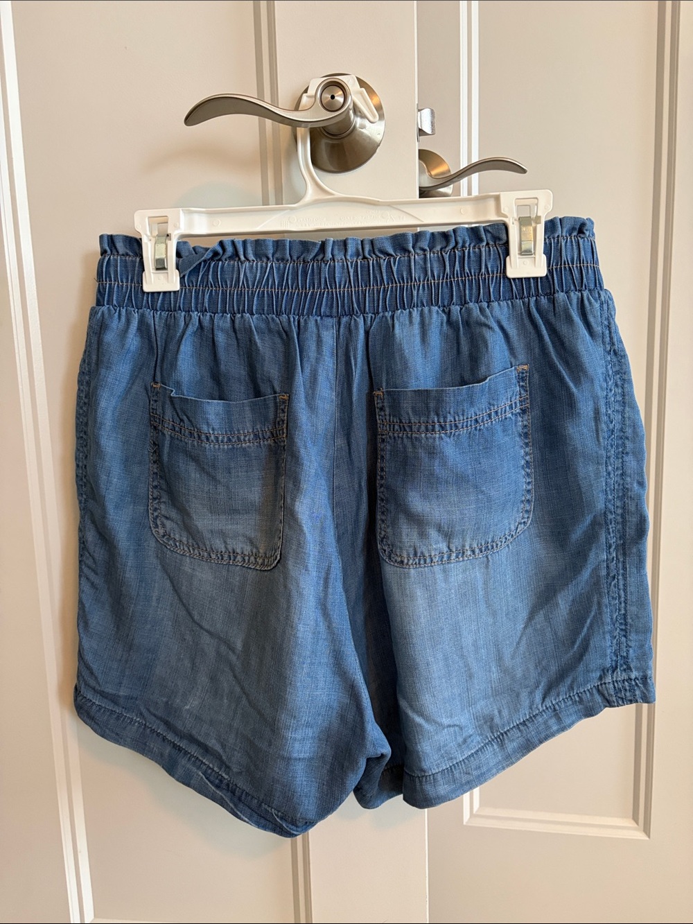 Knox Rose Medium Blue Paperbag Tie-Waist Denim Shorts - Picture 2 of 3